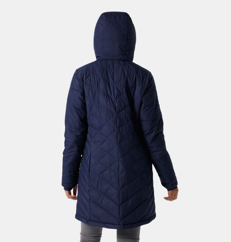 Columbia Heavenly Long Hooded Women's Puffer Jacket Navy | FHKYUC-601