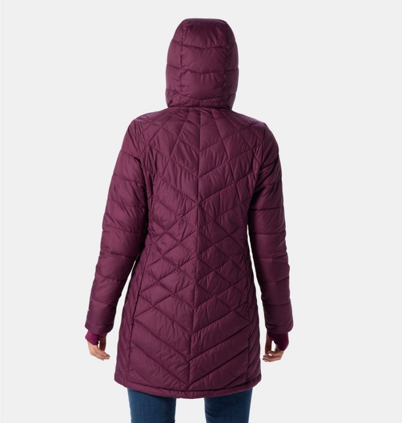 Columbia Heavenly Long Hooded Women's Puffer Jacket Purple | OWGIFL-739