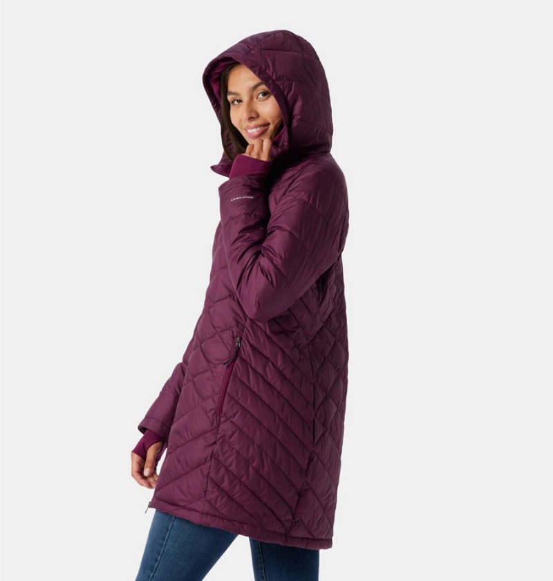 Columbia Heavenly Long Hooded Women's Puffer Jacket Purple | OWGIFL-739
