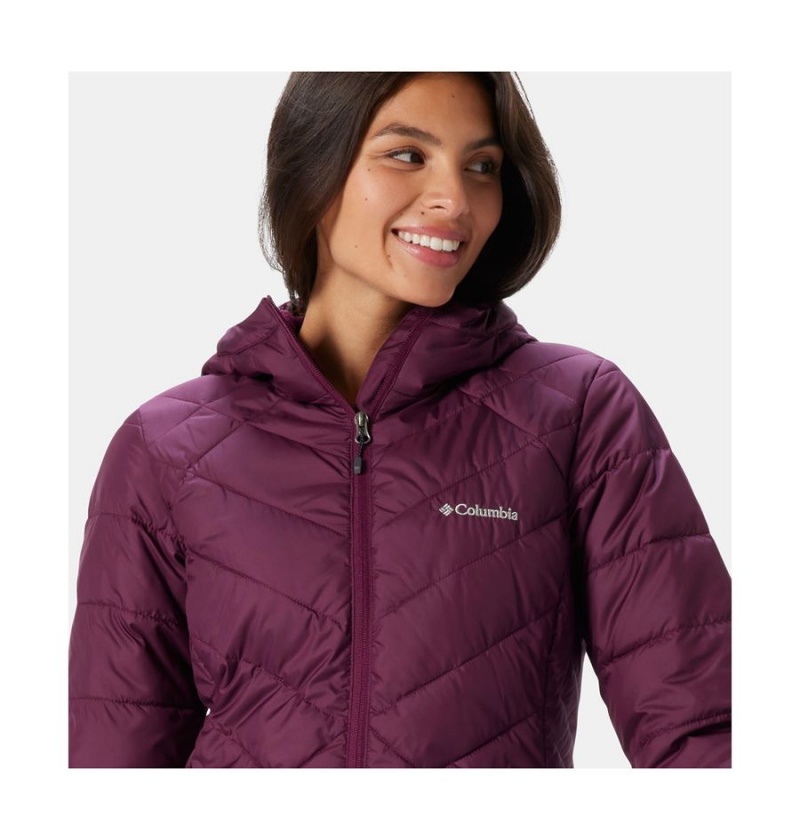 Columbia Heavenly Long Hooded Women's Puffer Jacket Purple | OWGIFL-739