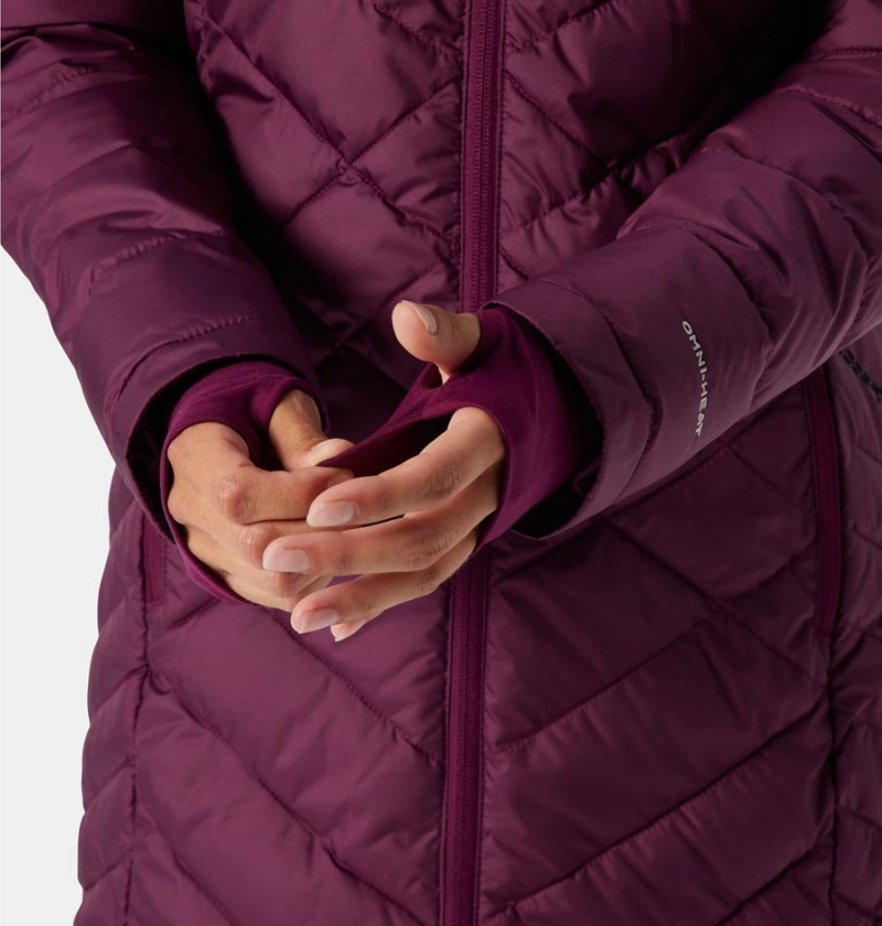 Columbia Heavenly Long Hooded Women's Puffer Jacket Purple | OWGIFL-739