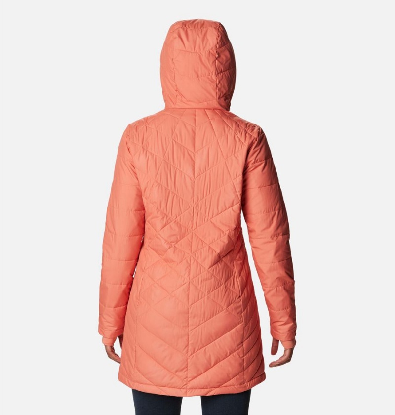 Columbia Heavenly Long Hooded Women's Puffer Jacket Coral | UYJBWQ-314