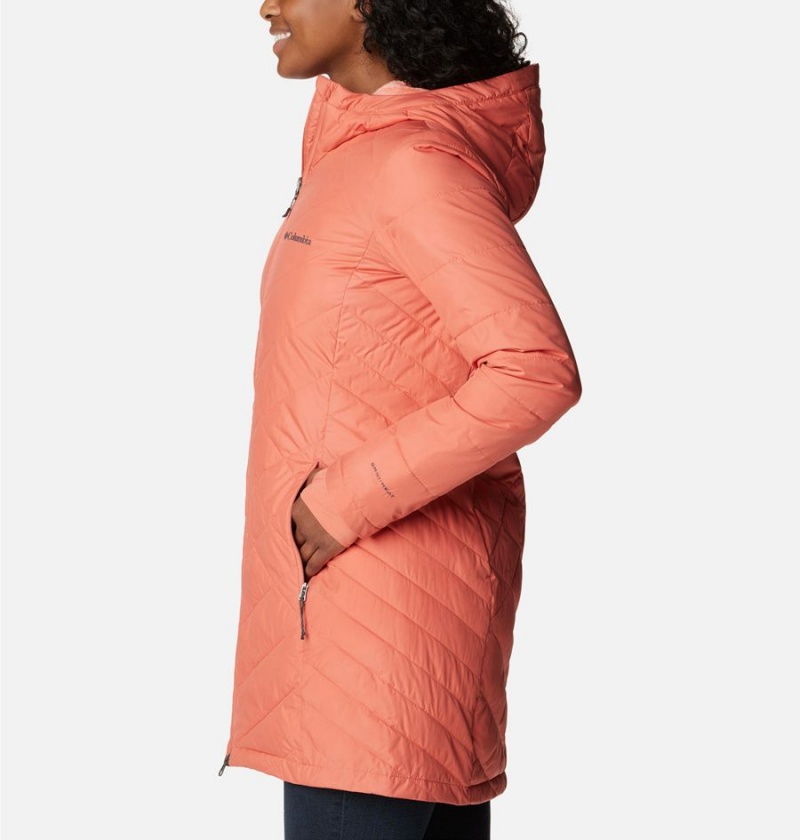 Columbia Heavenly Long Hooded Women's Puffer Jacket Coral | UYJBWQ-314
