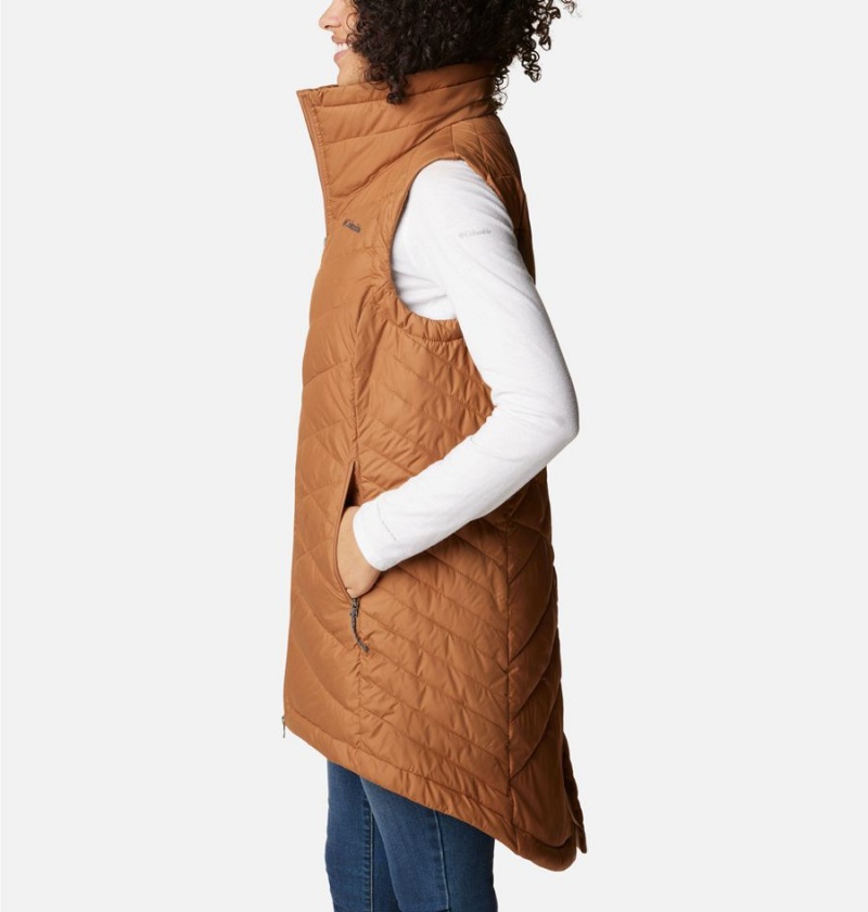 Columbia Heavenly Long Women's Vest Brown | GZPHWR-753