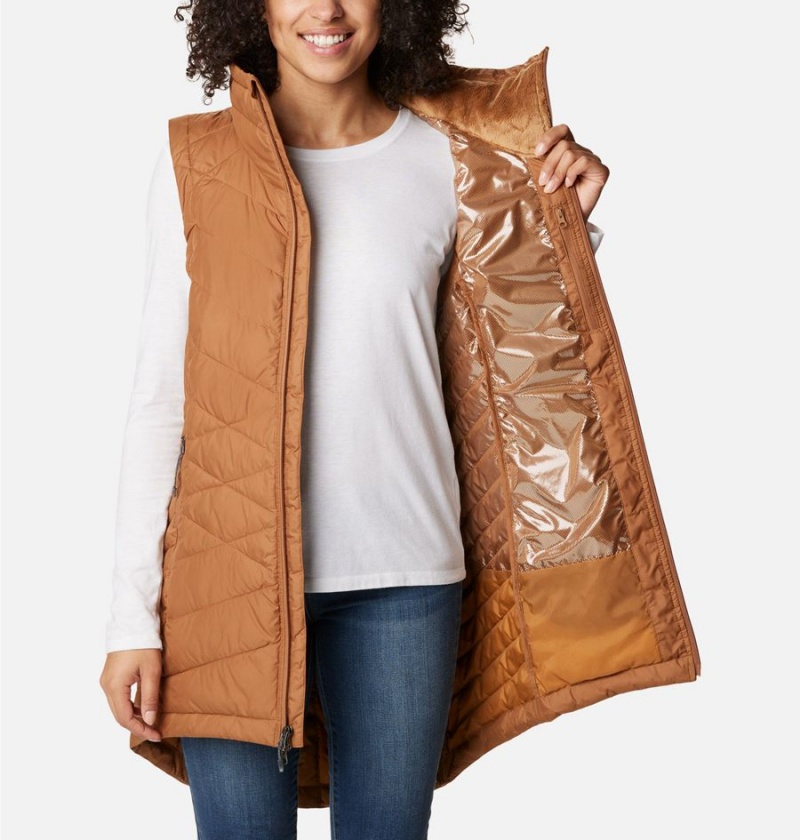 Columbia Heavenly Long Women's Vest Brown | GZPHWR-753