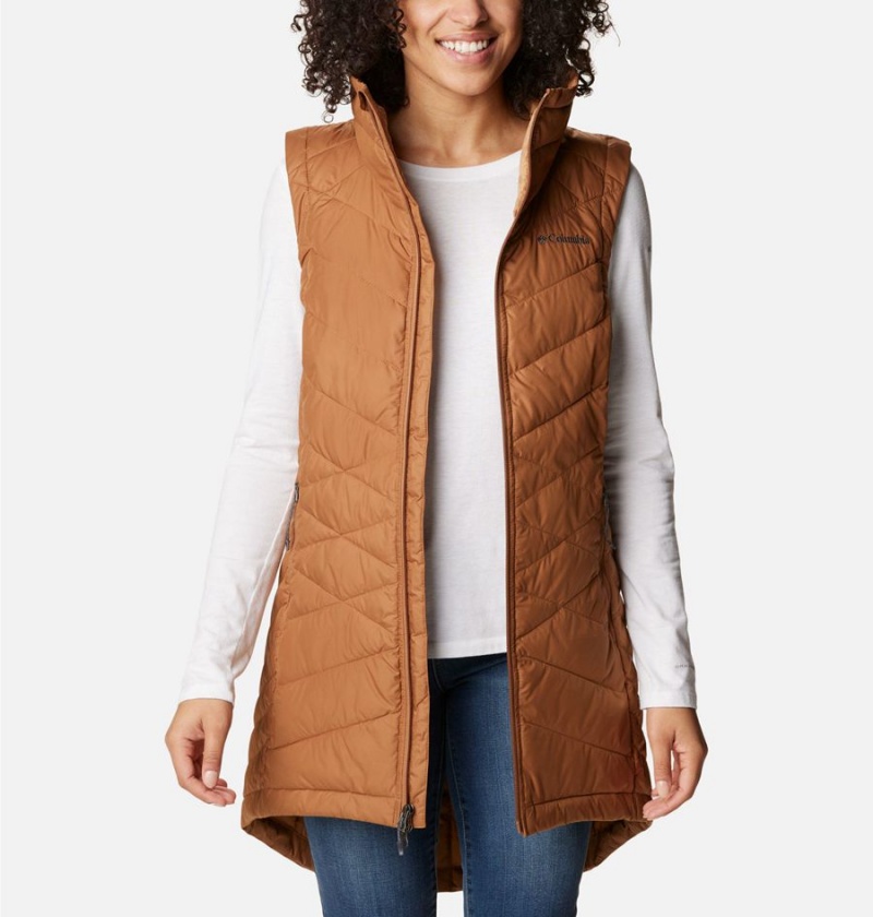 Columbia Heavenly Long Women's Vest Brown | GZPHWR-753
