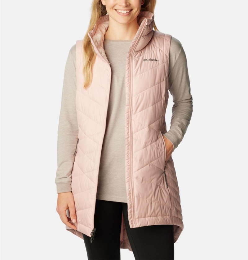 Columbia Heavenly Long Women's Vest Pink | WIGPSY-047