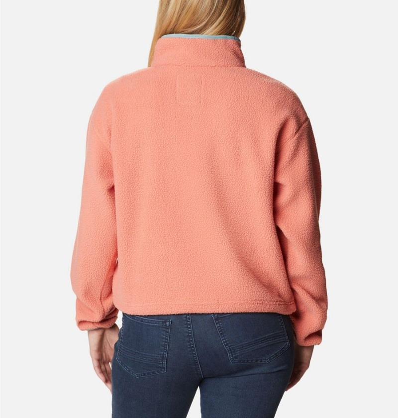 Columbia Helvetia Cropped Half Snap Fleece Women's Pullover Coral | ULVRZJ-981