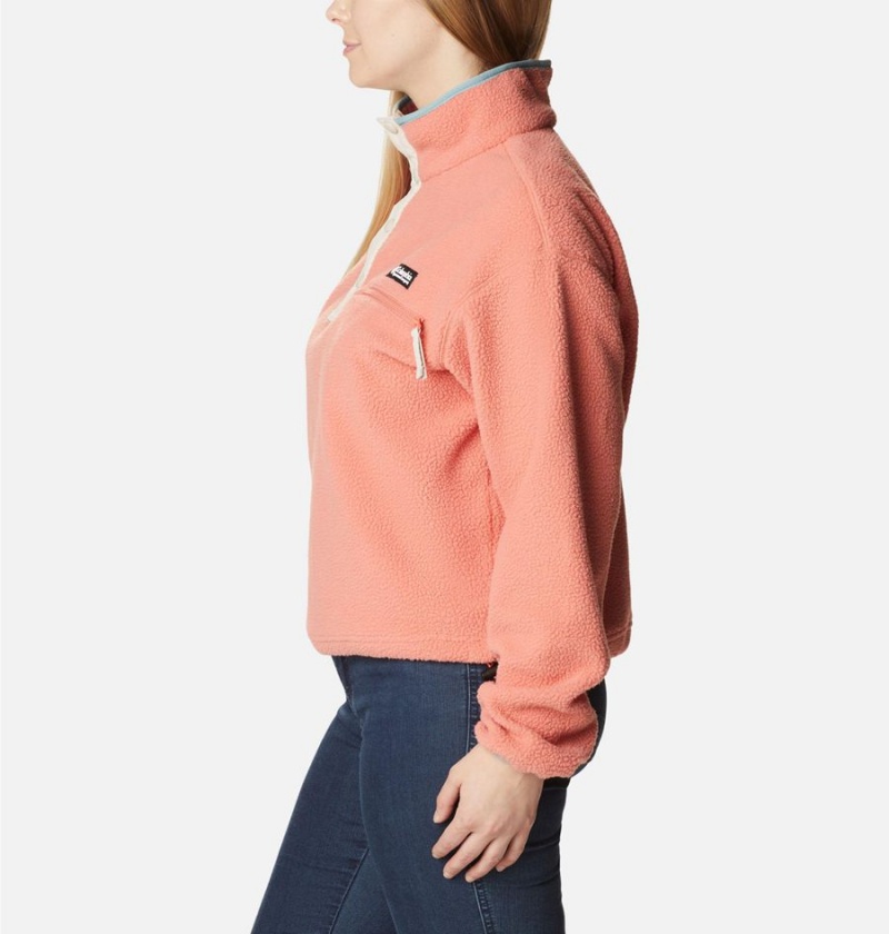 Columbia Helvetia Cropped Half Snap Fleece Women's Pullover Coral | ULVRZJ-981
