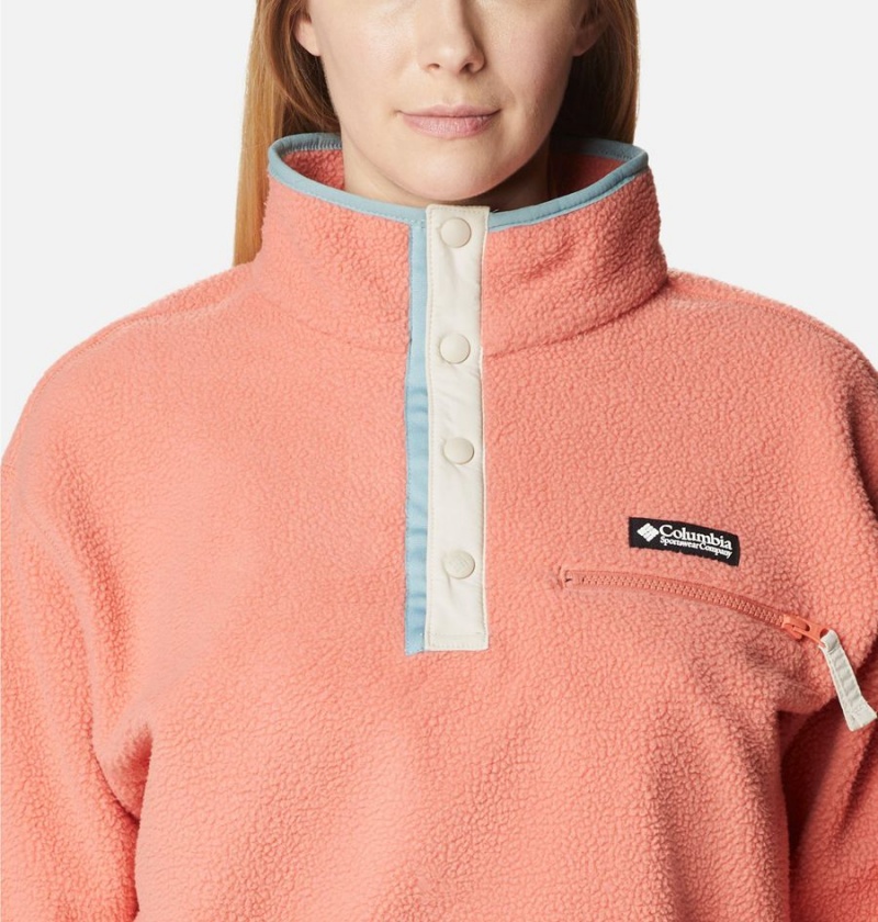 Columbia Helvetia Cropped Half Snap Fleece Women's Pullover Coral | ULVRZJ-981