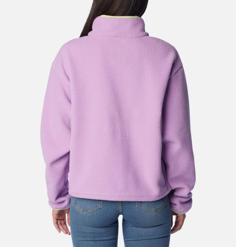 Columbia Helvetia Cropped Half Snap Fleece Women's Pullover Purple | RKXNIJ-570