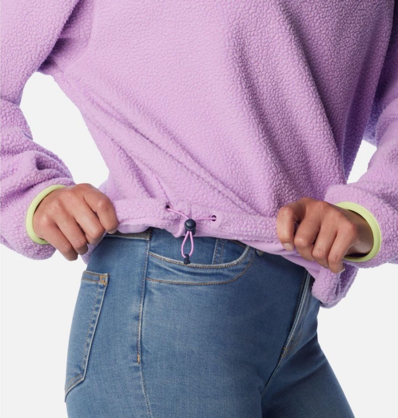 Columbia Helvetia Cropped Half Snap Fleece Women's Pullover Purple | RKXNIJ-570