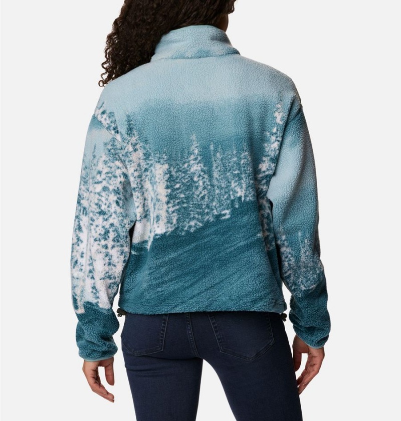Columbia Helvetia Cropped Half Snap Fleece Women's Pullover Turquoise | ELBJYI-986