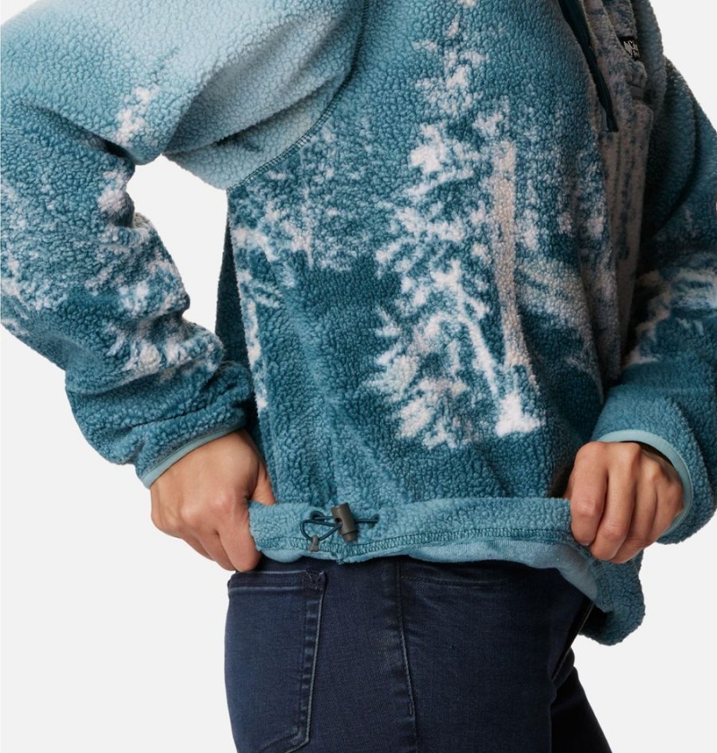Columbia Helvetia Cropped Half Snap Fleece Women's Pullover Turquoise | ELBJYI-986