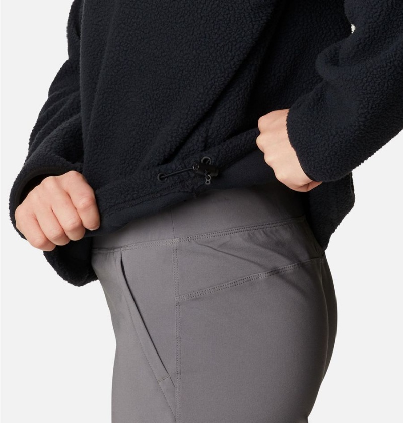 Columbia Helvetia Cropped Half Snap Fleece Women's Pullover Black | TXCDUY-830