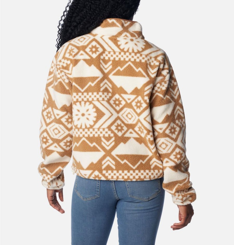 Columbia Helvetia Cropped Half Snap Fleece Women's Pullover Brown | IDHSTX-975