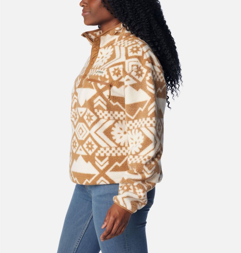 Columbia Helvetia Cropped Half Snap Fleece Women's Pullover Brown | IDHSTX-975