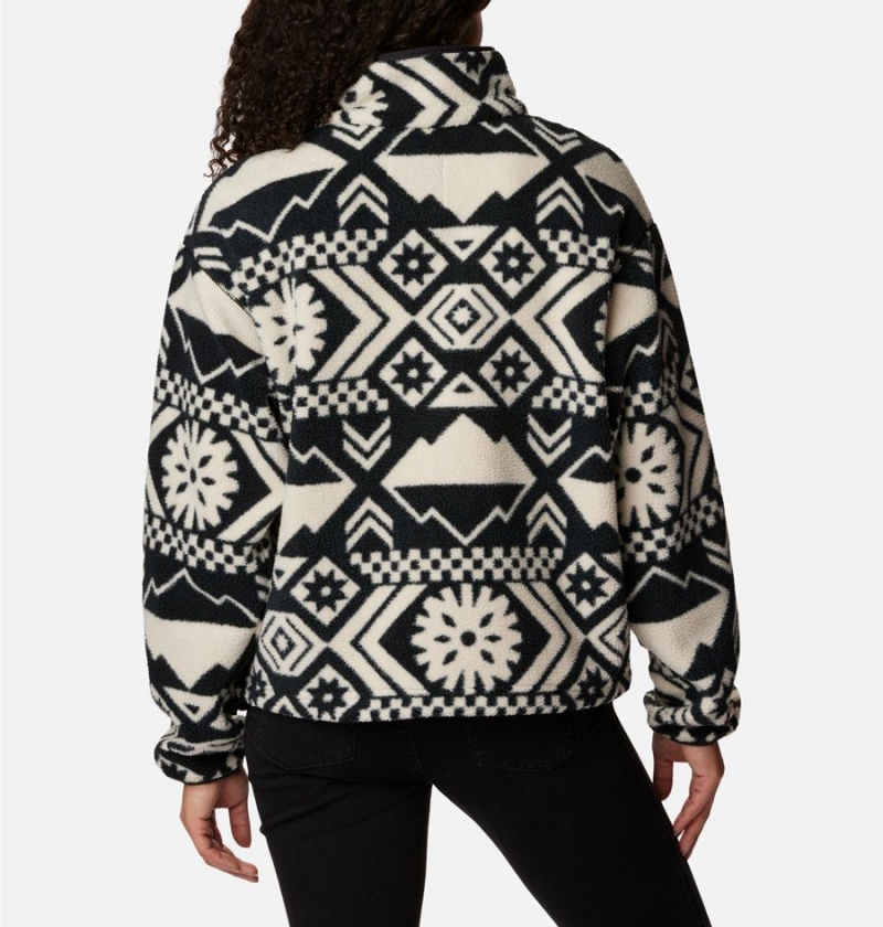 Columbia Helvetia Cropped Half Snap Fleece Women's Pullover Black | AQKFYD-061