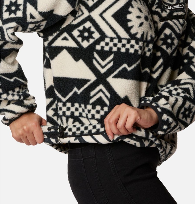 Columbia Helvetia Cropped Half Snap Fleece Women's Pullover Black | AQKFYD-061