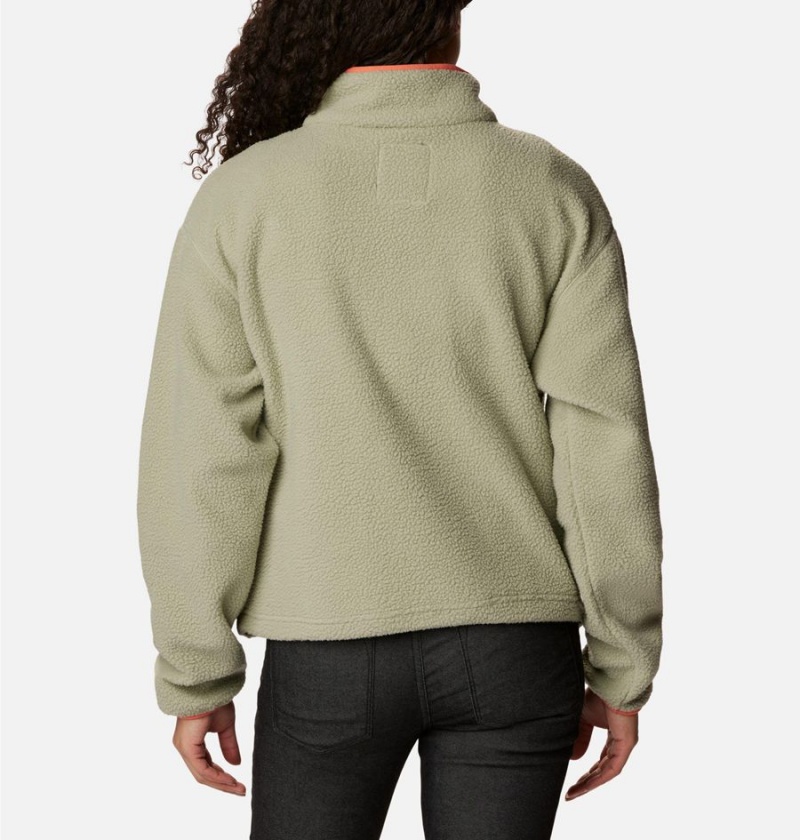 Columbia Helvetia Cropped Half Snap Fleece Women's Pullover Green | HBPDQA-842