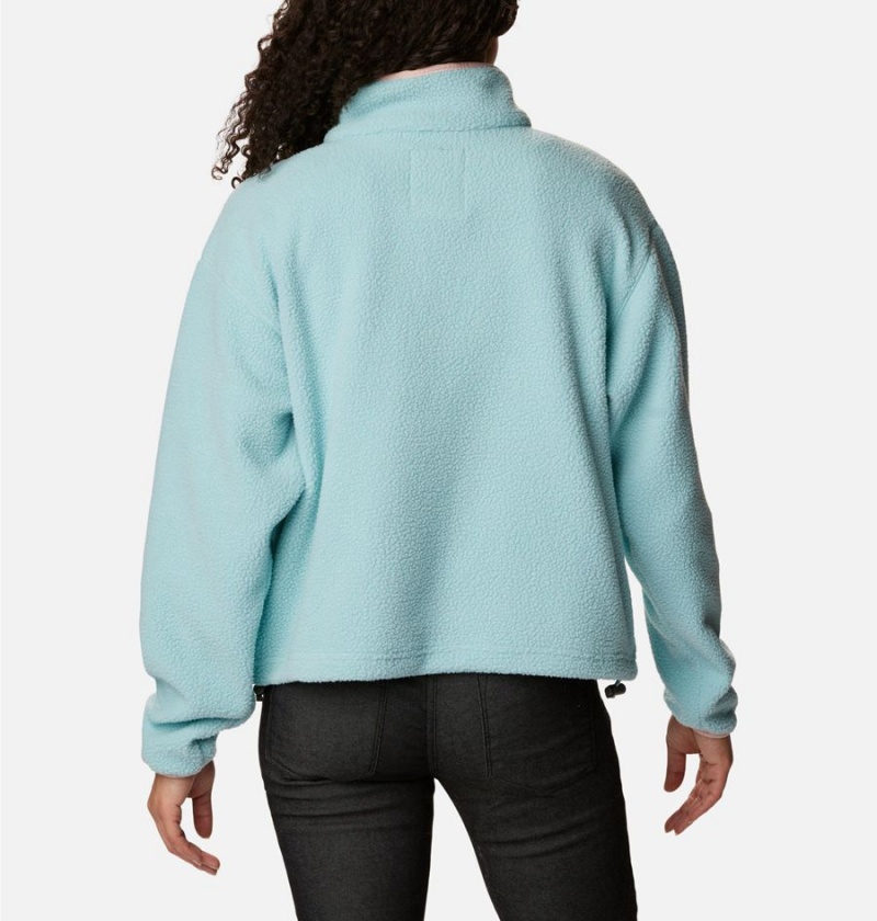 Columbia Helvetia Cropped Half Snap Fleece Women's Pullover Turquoise | LUTCRI-514