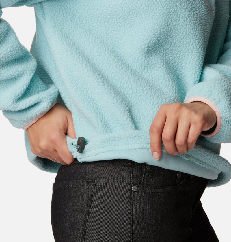 Columbia Helvetia Cropped Half Snap Fleece Women's Pullover Turquoise | LUTCRI-514