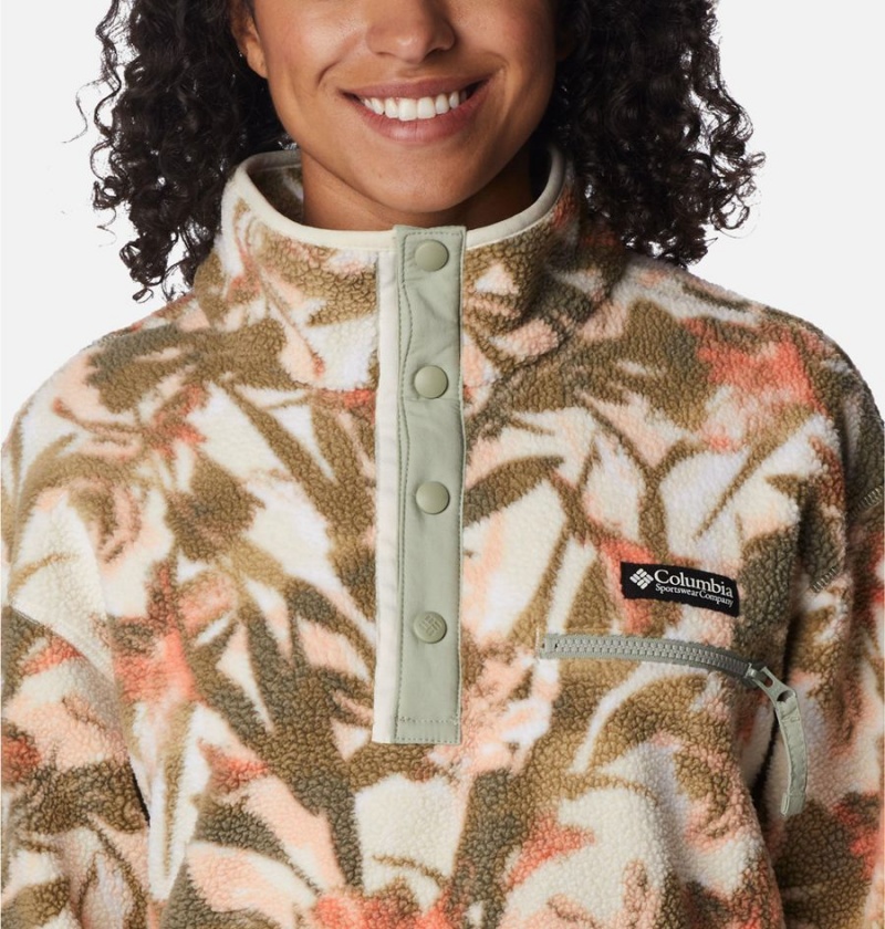 Columbia Helvetia Cropped Half Snap Fleece Women's Pullover Brown | OARCUY-816
