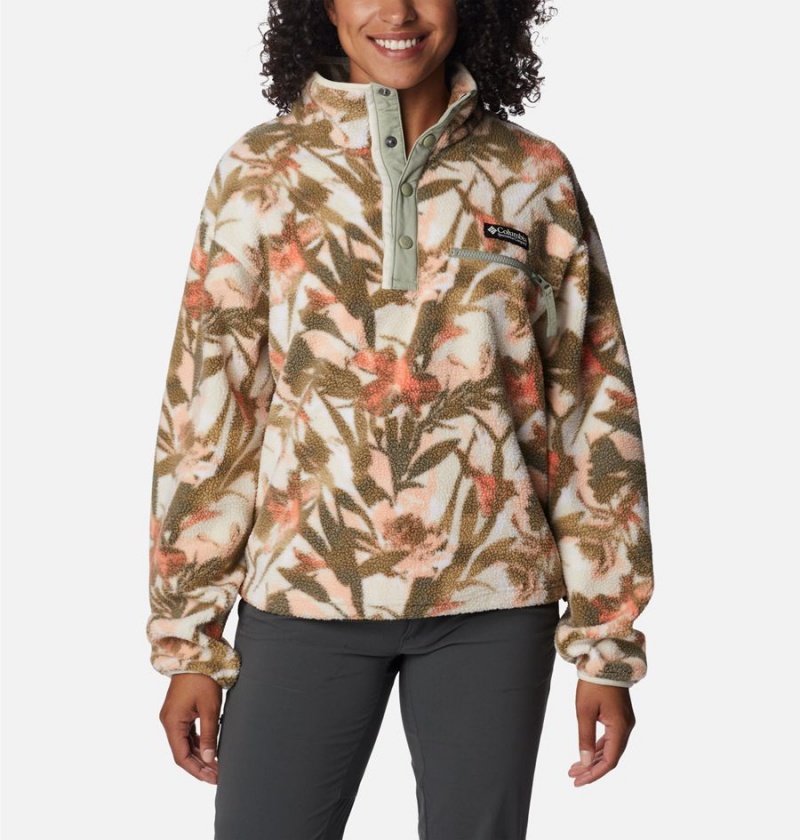 Columbia Helvetia Cropped Half Snap Fleece Women\'s Pullover Brown | OARCUY-816