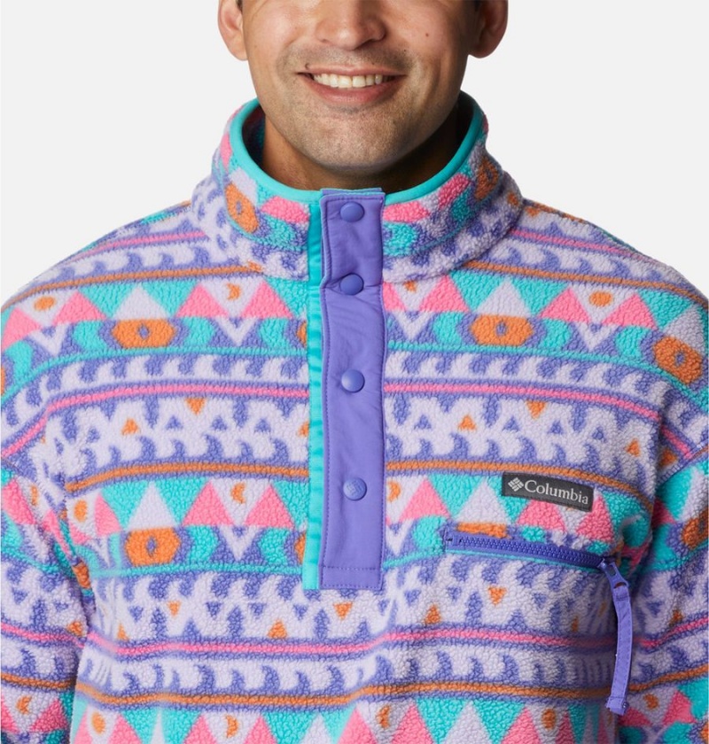 Columbia Helvetia Half Snap Fleece Men's Pullover Purple | HANPZY-023