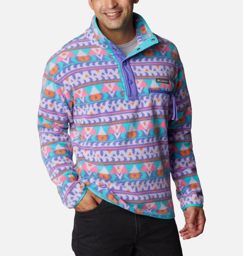 Columbia Helvetia Half Snap Fleece Men's Pullover Purple | HANPZY-023