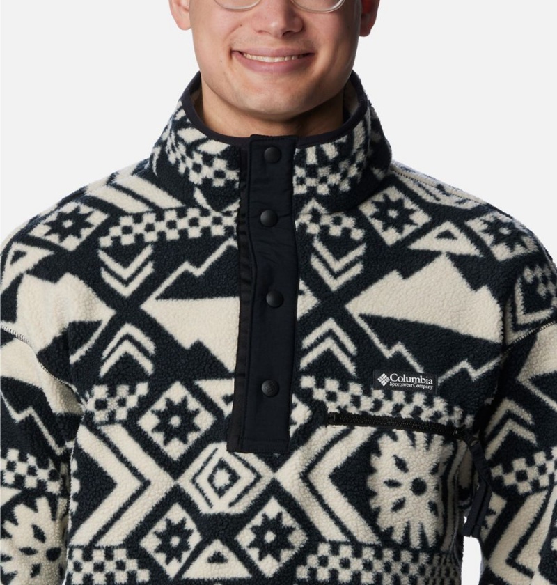 Columbia Helvetia Half Snap Fleece Men's Pullover Black | VJSACY-691
