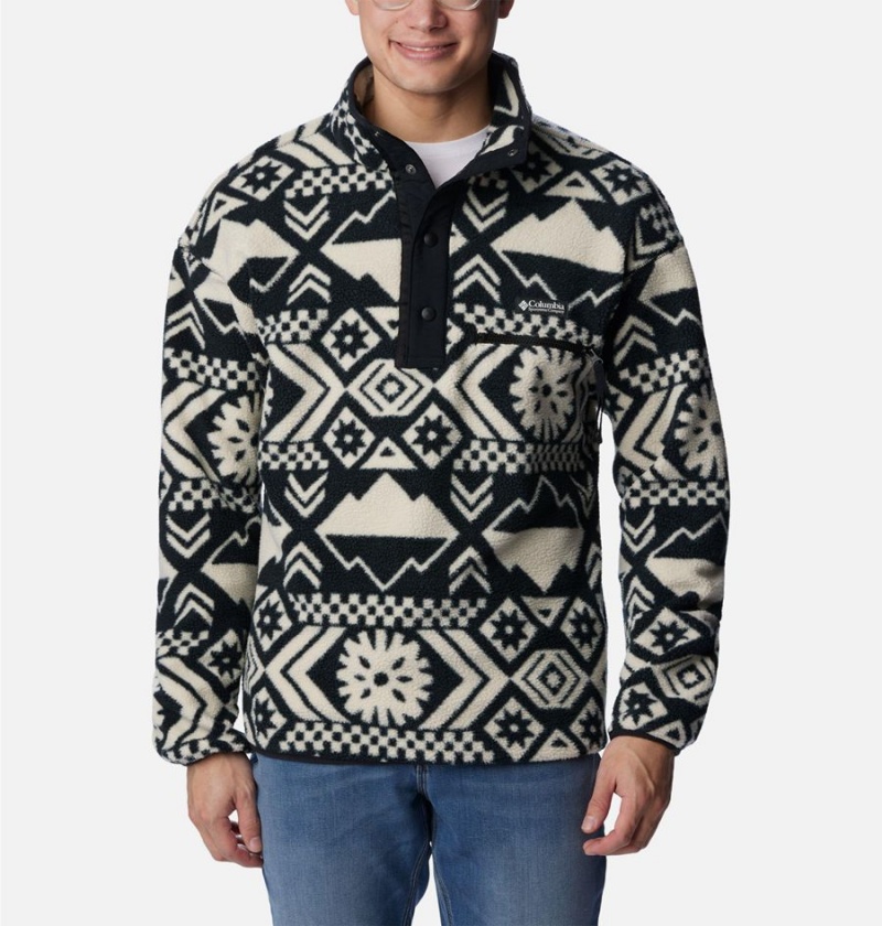 Columbia Helvetia Half Snap Fleece Men\'s Pullover Black | VJSACY-691