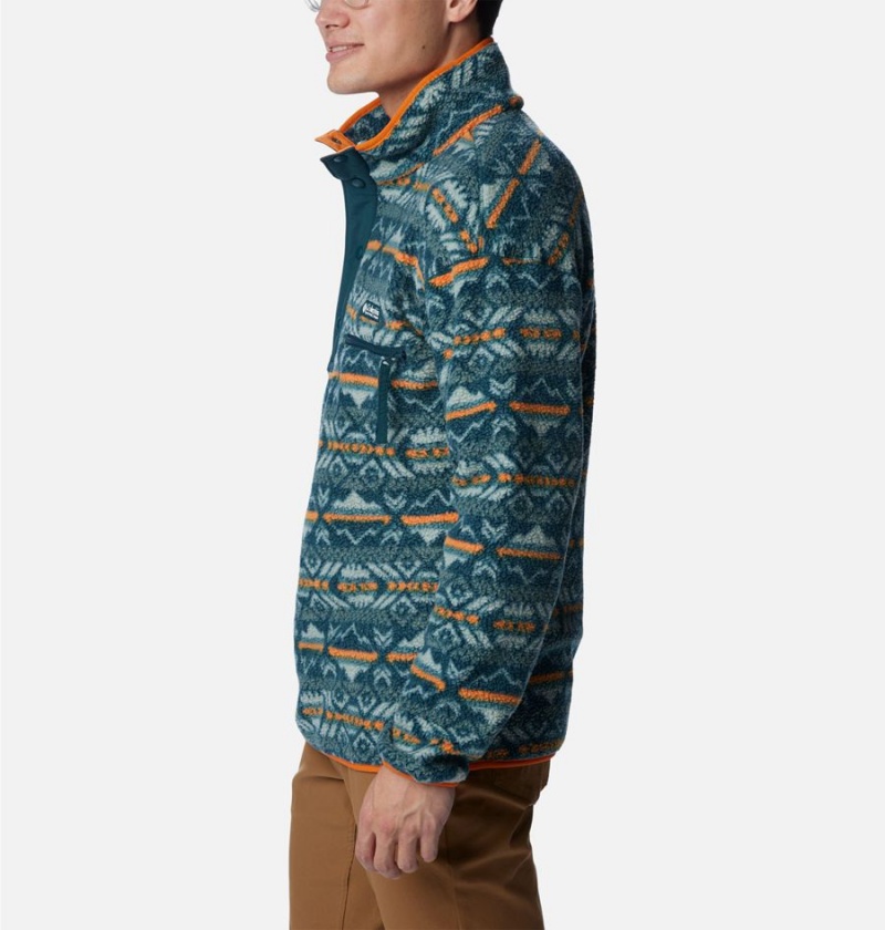 Columbia Helvetia Half Snap Fleece Men's Pullover Navy | WAFUKN-478