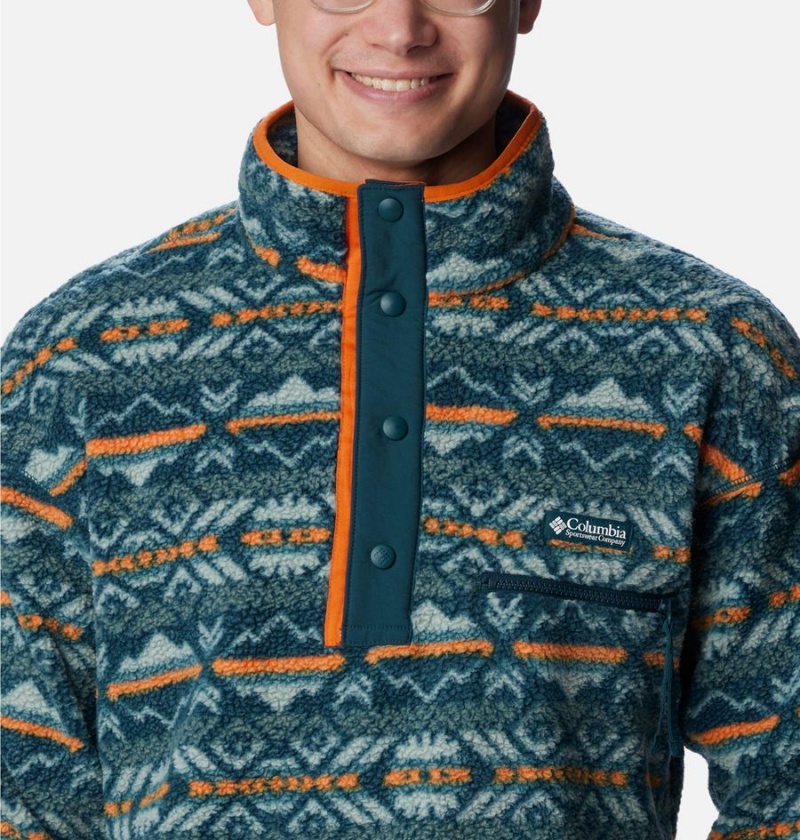 Columbia Helvetia Half Snap Fleece Men's Pullover Navy | WAFUKN-478