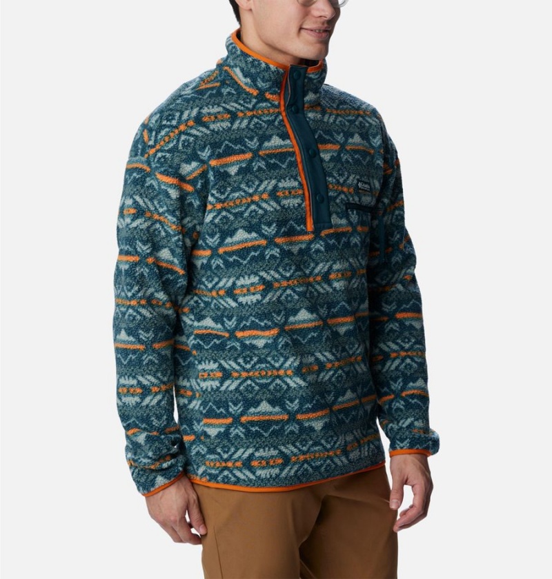 Columbia Helvetia Half Snap Fleece Men's Pullover Navy | WAFUKN-478