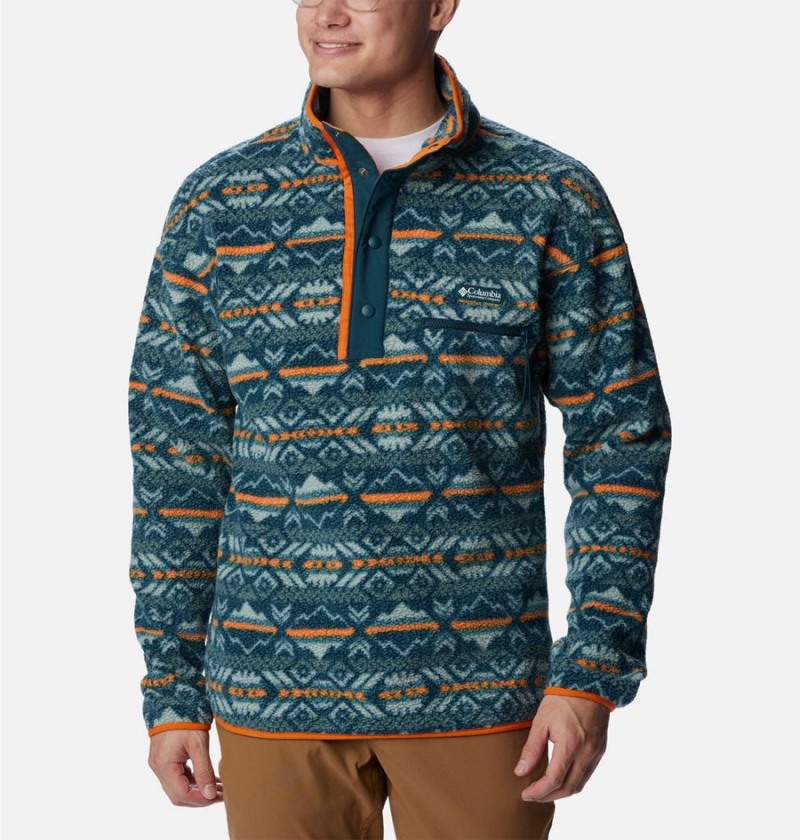 Columbia Helvetia Half Snap Fleece Men\'s Pullover Navy | WAFUKN-478