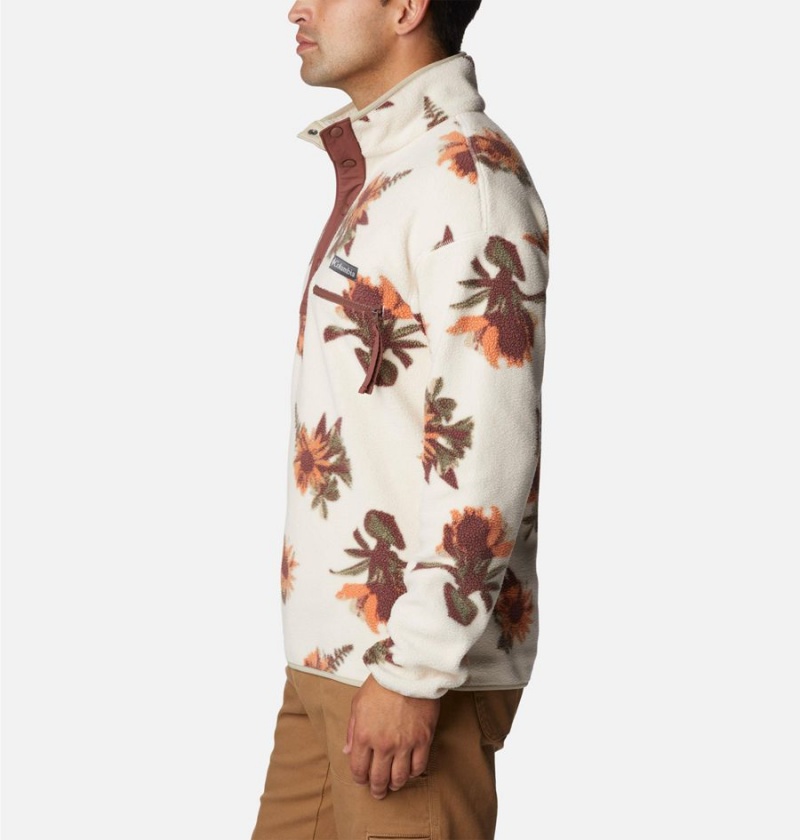 Columbia Helvetia Half Snap Fleece Men's Pullover Beige | HEGOUQ-150