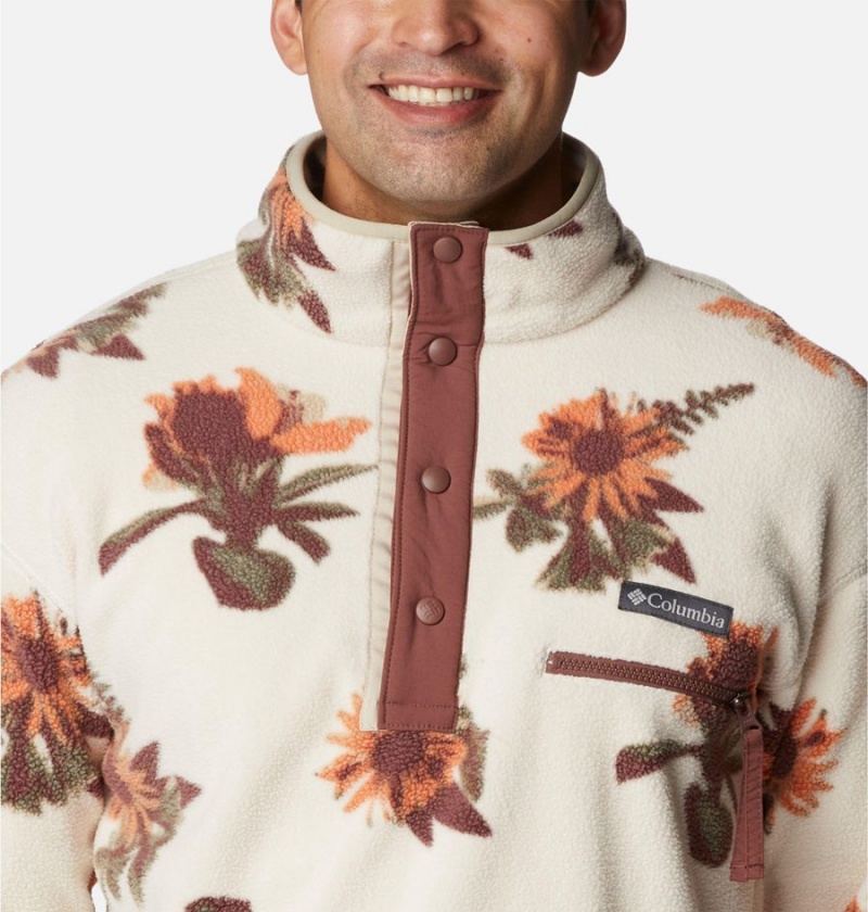 Columbia Helvetia Half Snap Fleece Men's Pullover Beige | HEGOUQ-150