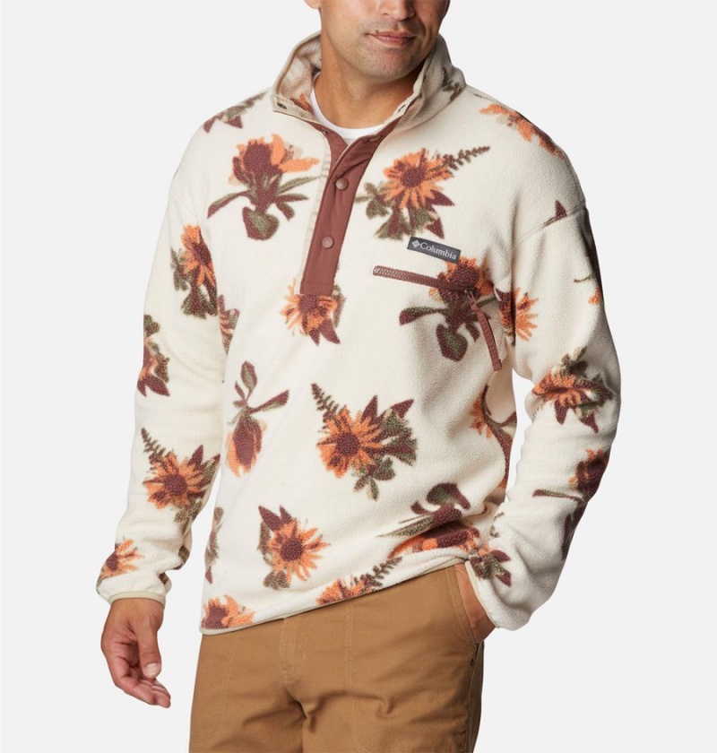Columbia Helvetia Half Snap Fleece Men's Pullover Beige | HEGOUQ-150