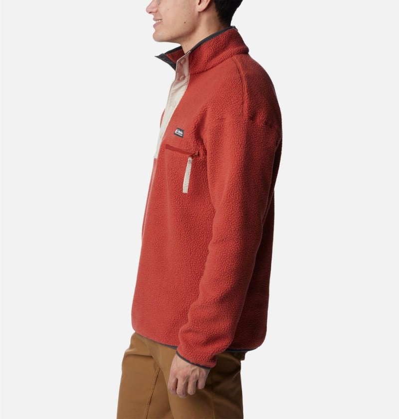 Columbia Helvetia Half Snap Fleece Men's Pullover Red | NXOSZH-307