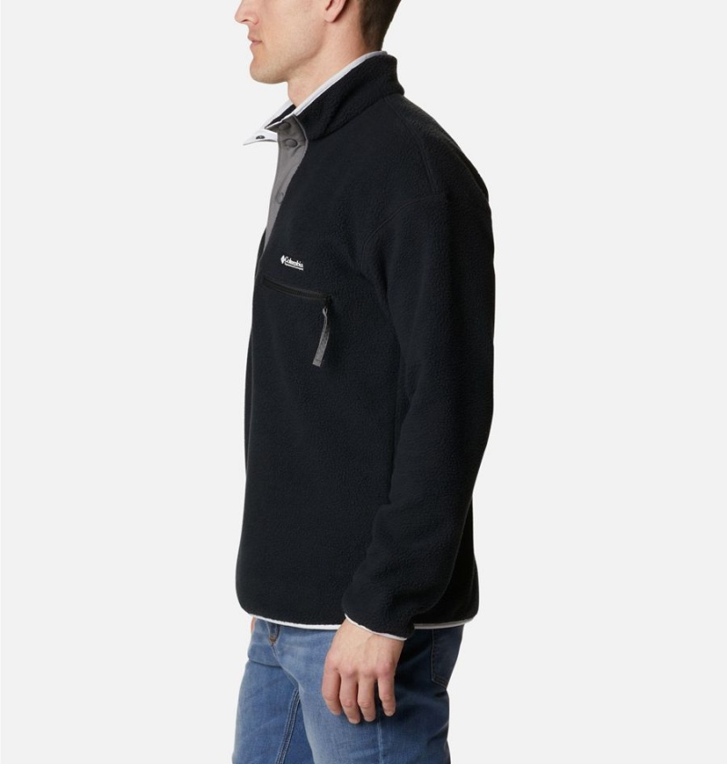 Columbia Helvetia Half Snap Fleece Men's Pullover Black | YZSLBO-631