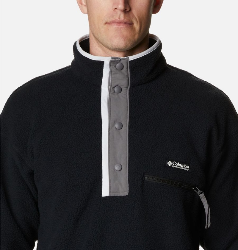 Columbia Helvetia Half Snap Fleece Men's Pullover Black | YZSLBO-631
