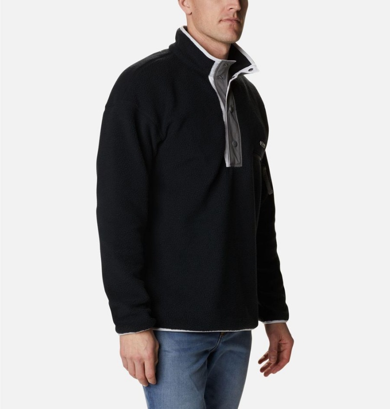 Columbia Helvetia Half Snap Fleece Men's Pullover Black | YZSLBO-631