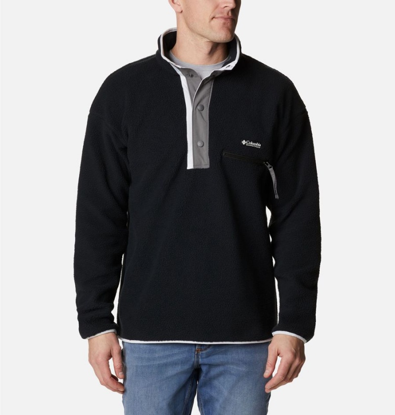 Columbia Helvetia Half Snap Fleece Men\'s Pullover Black | YZSLBO-631