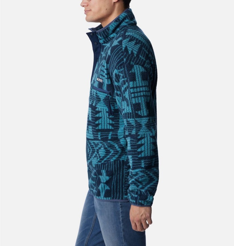 Columbia Helvetia Half Snap Fleece Men's Pullover Navy | WLEUPS-163