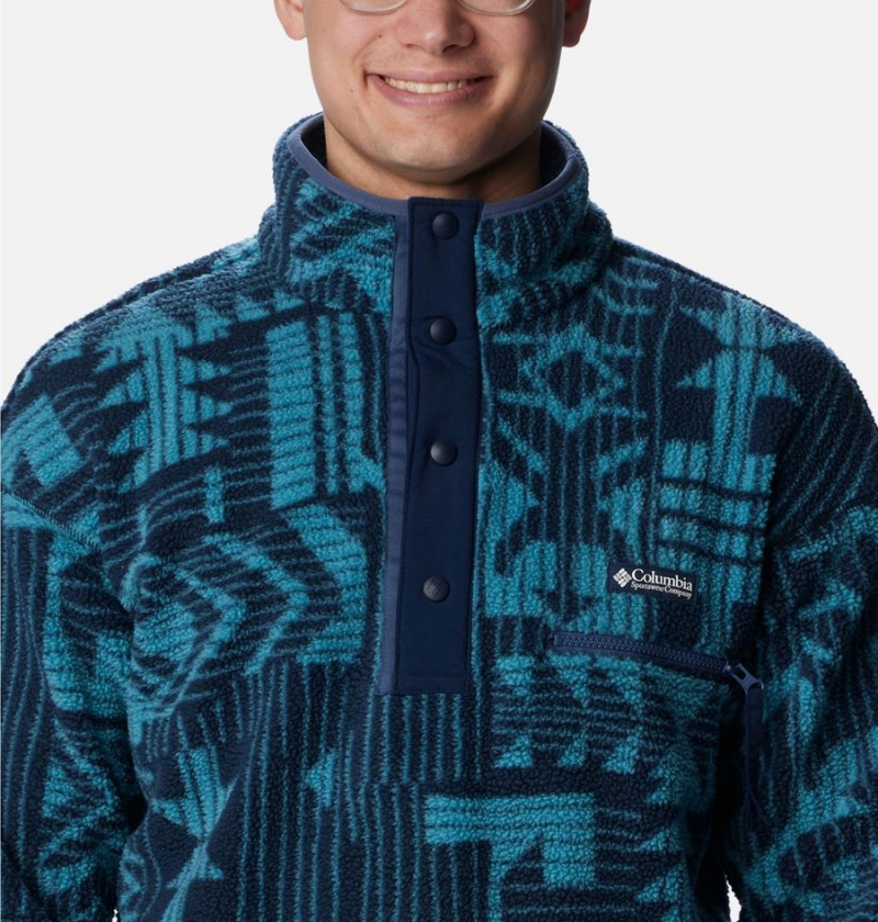 Columbia Helvetia Half Snap Fleece Men's Pullover Navy | WLEUPS-163