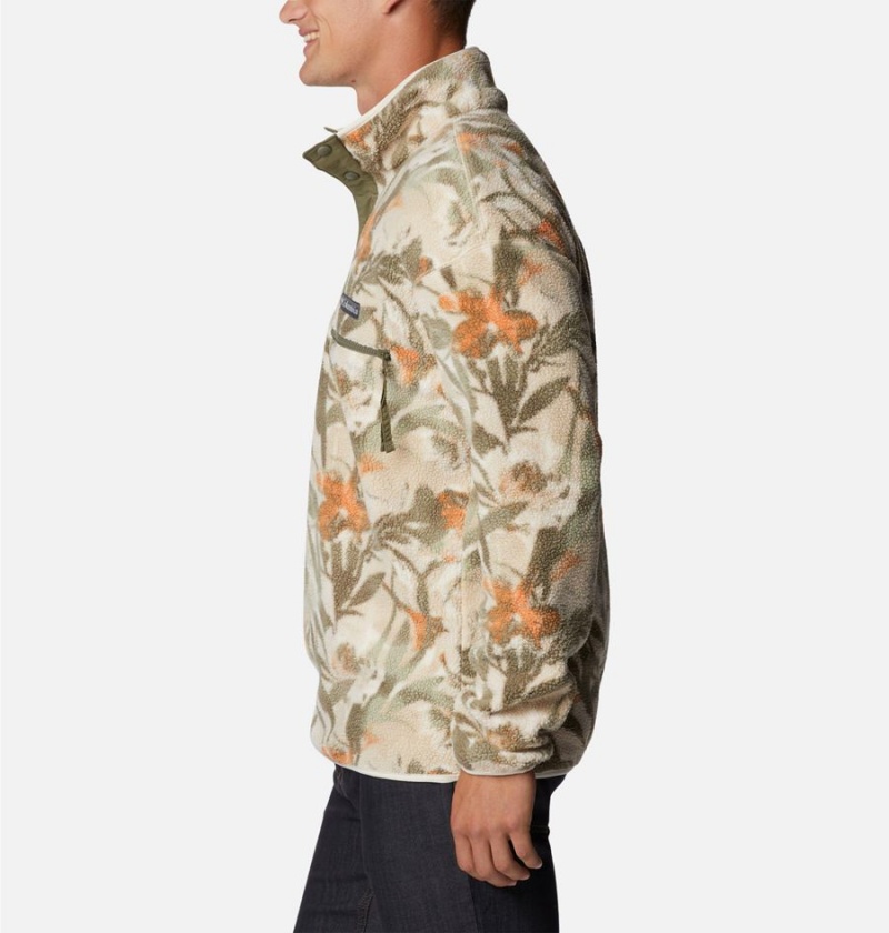 Columbia Helvetia Half Snap Fleece Men's Pullover Khaki | JDGXOR-046