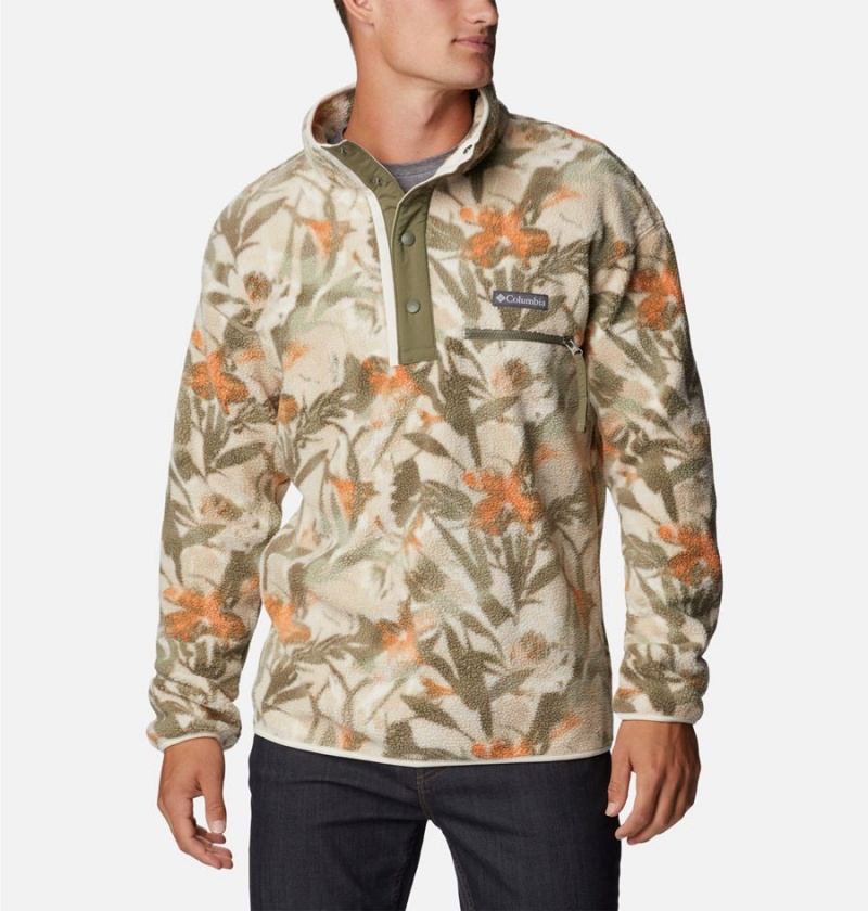 Columbia Helvetia Half Snap Fleece Men\'s Pullover Khaki | JDGXOR-046