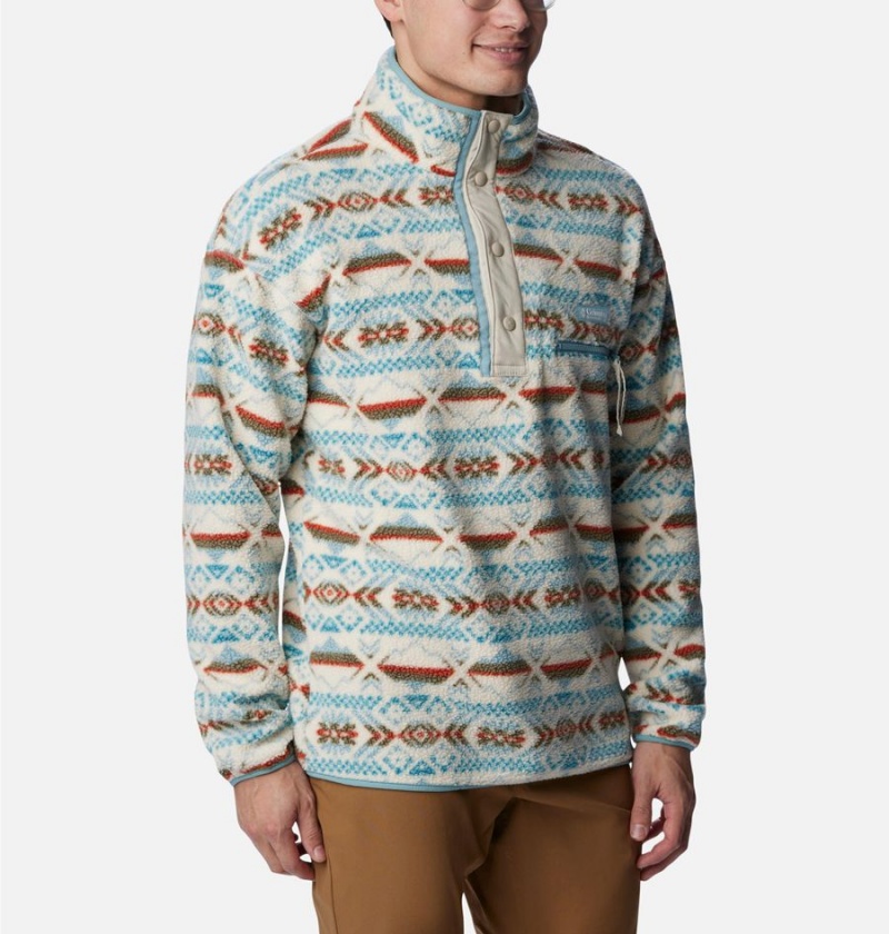 Columbia Helvetia Half Snap Fleece Men's Pullover Blue | XOHTJI-981