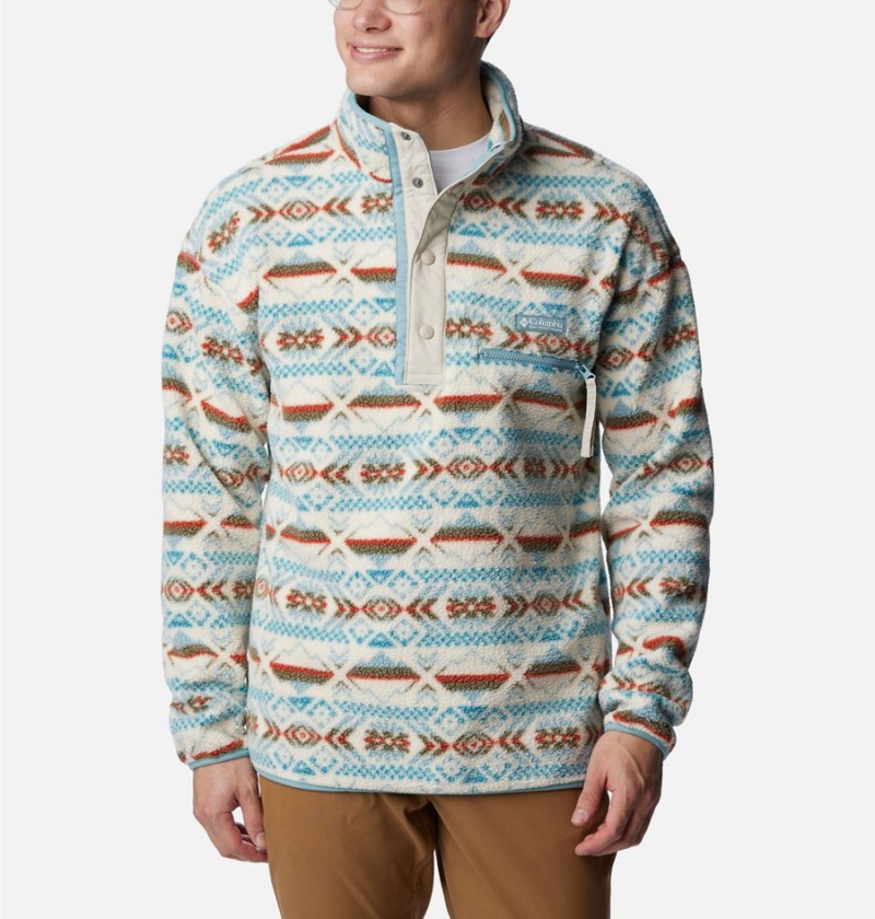 Columbia Helvetia Half Snap Fleece Men\'s Pullover Blue | XOHTJI-981